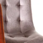 Pletbestandig polstret spisestol i fløjl, 4 stykker - Kylie Viadurini