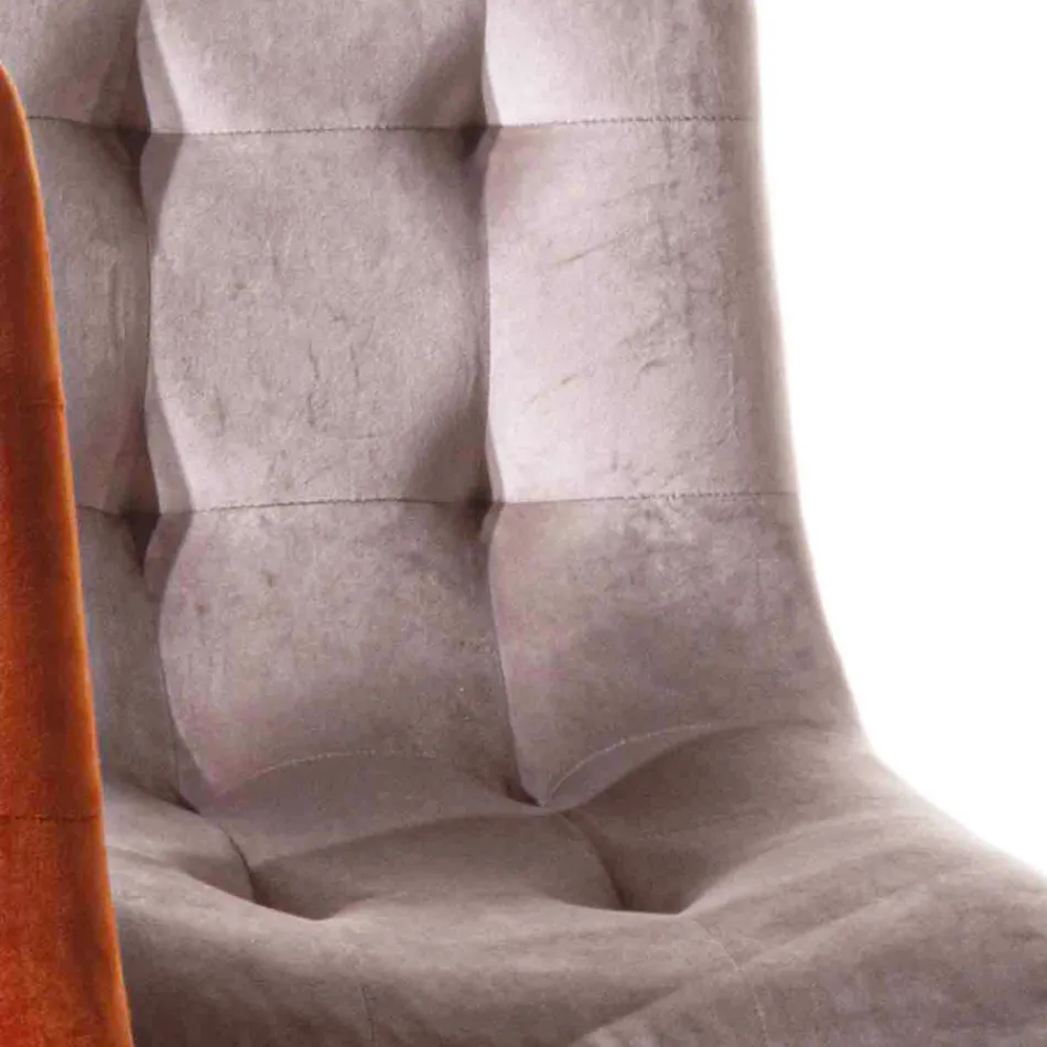 Pletbestandig polstret spisestol i fløjl, 4 stykker - Kylie Viadurini