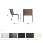 Spisestuestol med sæde betrukket med læder Lavet i Italien - Giulia Viadurini