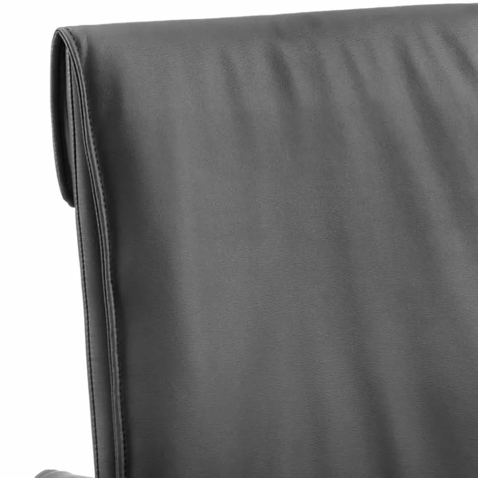 Design spisestue stol i økologisk læder Bessie XL, lavet i Italien Viadurini