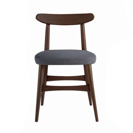 Polstret spisestuestol i massivt træ lavet i Italien - Salicornia Viadurini