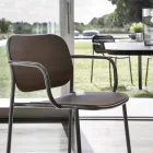 Spisestuestol i træ og metal Made in Italy 2 stk - Saffia Viadurini