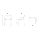 Spisestuestol i træ og metal Made in Italy 2 stk - Saffia Viadurini