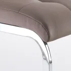Spisestuestol i syntetisk læder og forkromet metal 4 stk - Molise Viadurini