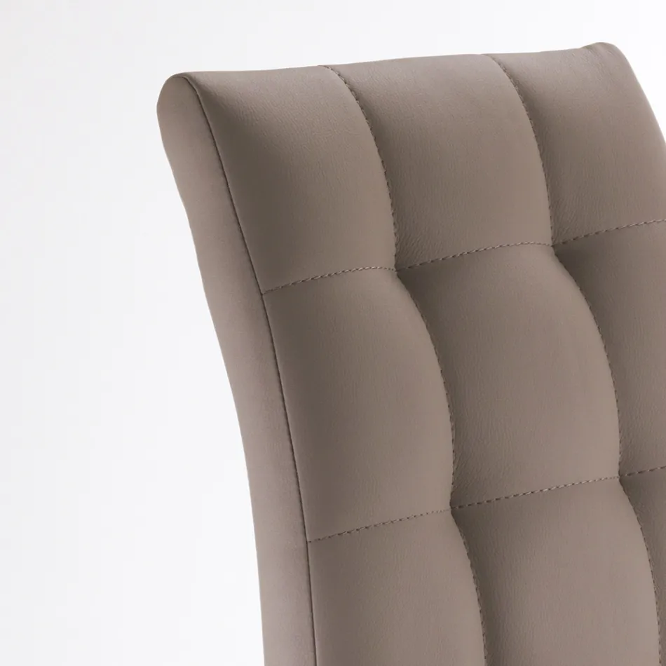 Spisestuestol i syntetisk læder og forkromet metal 4 stk - Molise Viadurini