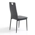 Spisestuestol i gammelt syntetisk læder 4 stykker - Cassandra Viadurini