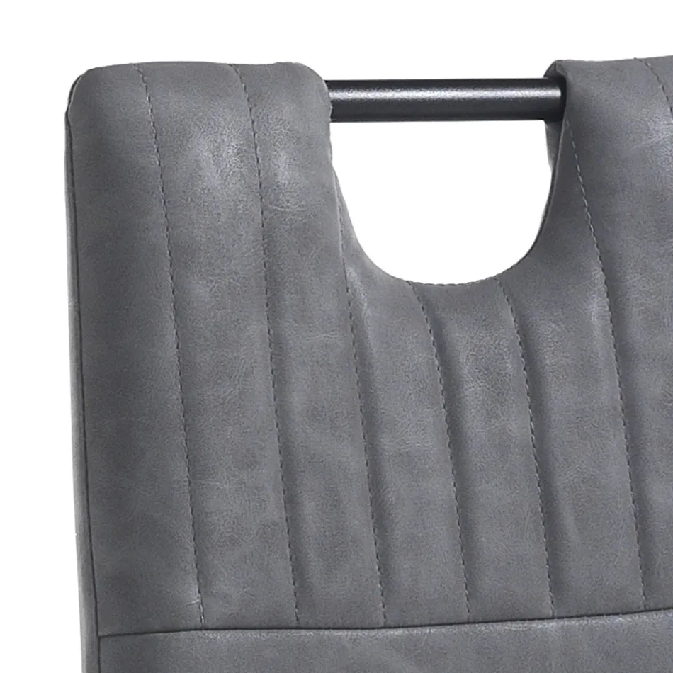 Spisestuestol i gammelt syntetisk læder 4 stykker - Cassandra Viadurini