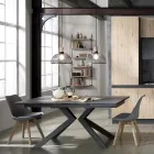 Spisestuestol i polypropylen og syntetisk læder 4 stk - Chira Viadurini