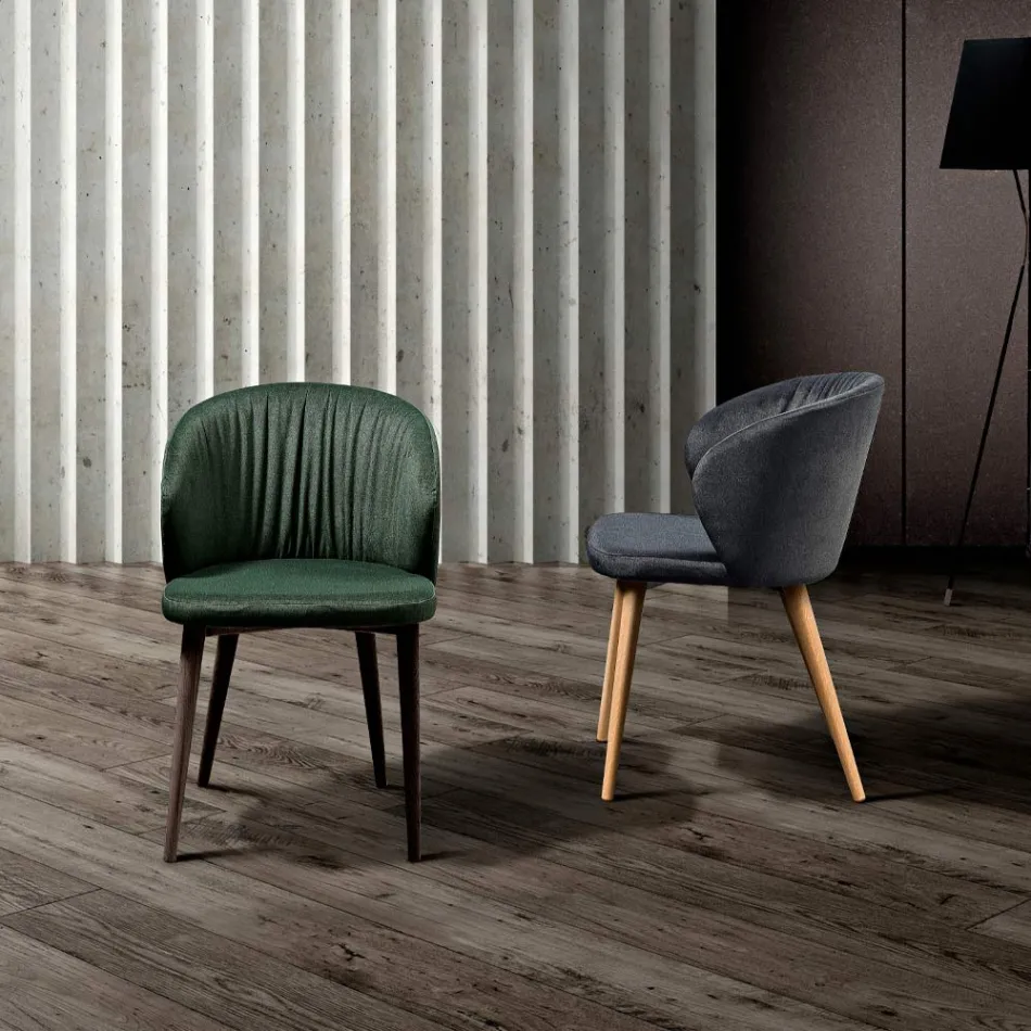 Spisestuestol i elegant moderne designstof - Reginaldo Viadurini