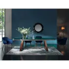 Spisestuestol i stof og træ Made in Italy 4 stykker - Bardella Viadurini