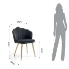 Spisestuestol i stof og metal guldfinish 4 stykker - raffineret Viadurini