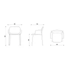 Spisestuestol i stof og metal Made in Italy 2 stk - Sangria Viadurini