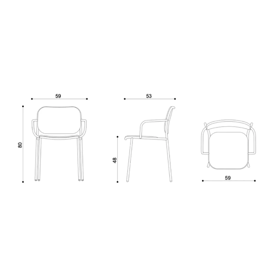 Spisestuestol i stof og metal Made in Italy 2 stk - Sangria Viadurini