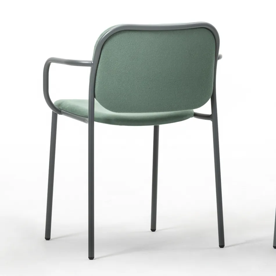 Spisestuestol i stof og metal Made in Italy 2 stk - Sangria Viadurini