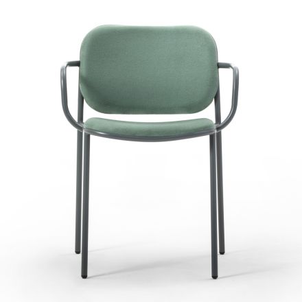 Spisestuestol i stof og metal Made in Italy 2 stk - Sangria Viadurini