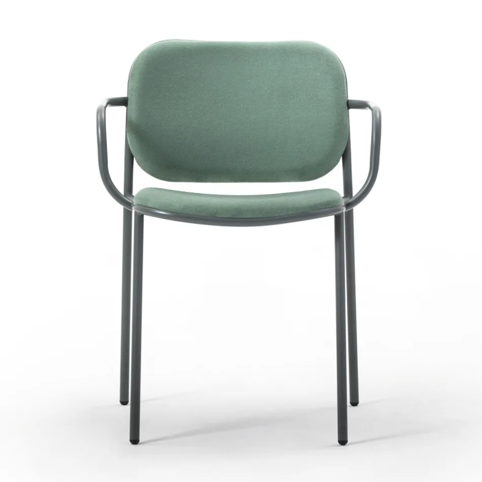 Spisestuestol i stof og metal Made in Italy 2 stk - Sangria Viadurini