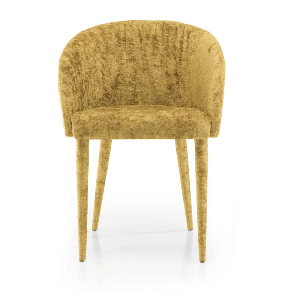 Spisestuestol betrukket med stof Made in Italy 4 stykker - Tagata Viadurini