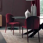 Spisestuestol betrukket med fløjl Made in Italy 4 stk - Victory Viadurini