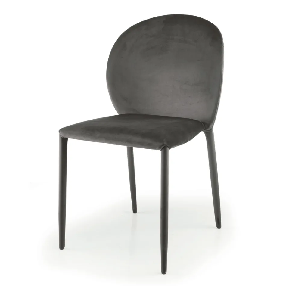 Spisestuestol betrukket med fløjl Made in Italy 4 stk - Victory Viadurini