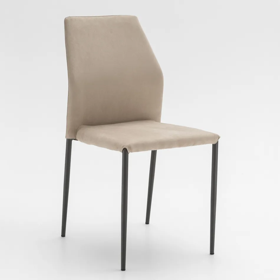 Spisestuestol siddende i mikrofiber Lavet i Italien, 2 stk - Camelia Viadurini