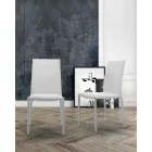 Stabelbar stuestol, polstret og betrukket med øko-læder – Monamour Viadurini