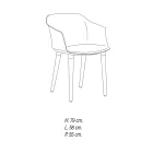 Stuestol i træ og polypropylen Lavet i Italien, 4 stk - Marbella Viadurini