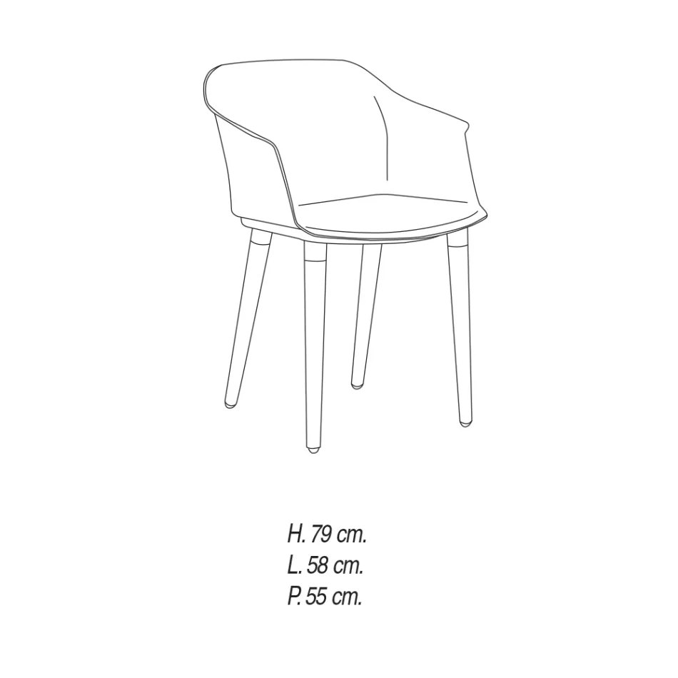 Stuestol i træ og polypropylen Lavet i Italien, 4 stk - Marbella Viadurini