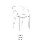 Stuestol i farvet polypropylen Lavet i Italien, 4 stk - Marbella Viadurini