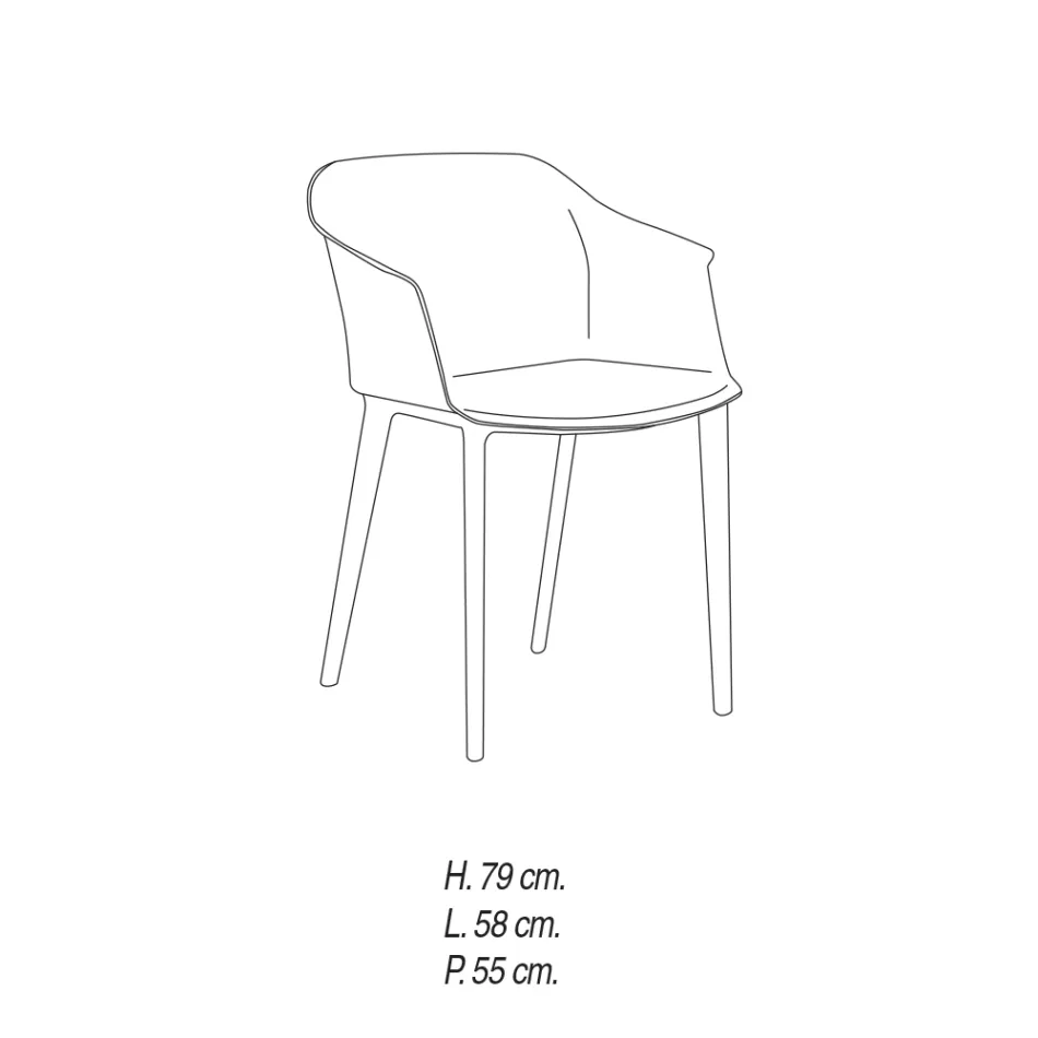 Stuestol i farvet polypropylen Lavet i Italien, 4 stk - Marbella Viadurini
