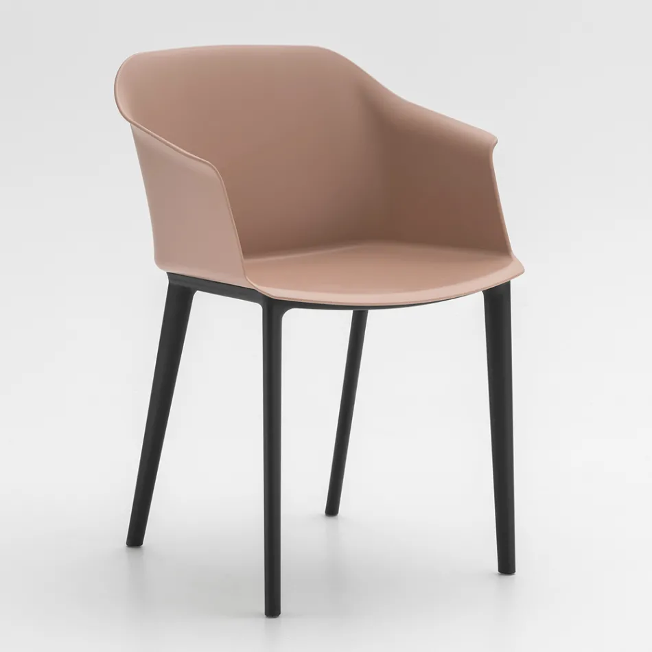 Stuestol i farvet polypropylen Fremstillet i Italien, 4 stk - Marbella Viadurini