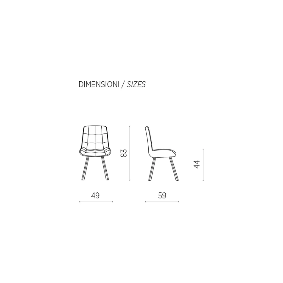 Stuestol i stof betrukket med ternet mønster 4 stk - Raggia Viadurini