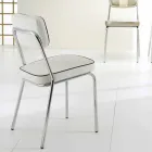 50'er stil stol i graffiti imiteret læder og Unica hvid kant Viadurini