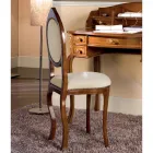 Klassisk stil stol i polstret valnøddetræ lavet i Italien - elegant Viadurini