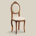 Klassisk stil stol i polstret valnøddetræ lavet i Italien - elegant