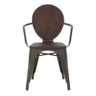 Industriel stil stol i moderne design i jern og træ, 2 stykker - Delia Viadurini