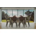 Industriel stil stol i moderne design i jern og træ, 2 stykker - Delia Viadurini