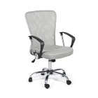 Kontorstol med armlæn i stål og farvet polyester - Barberina Viadurini