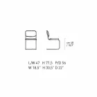 Kontorstol i læder med struktur i forkromet stål Fremstillet i Italien - Octant Viadurini