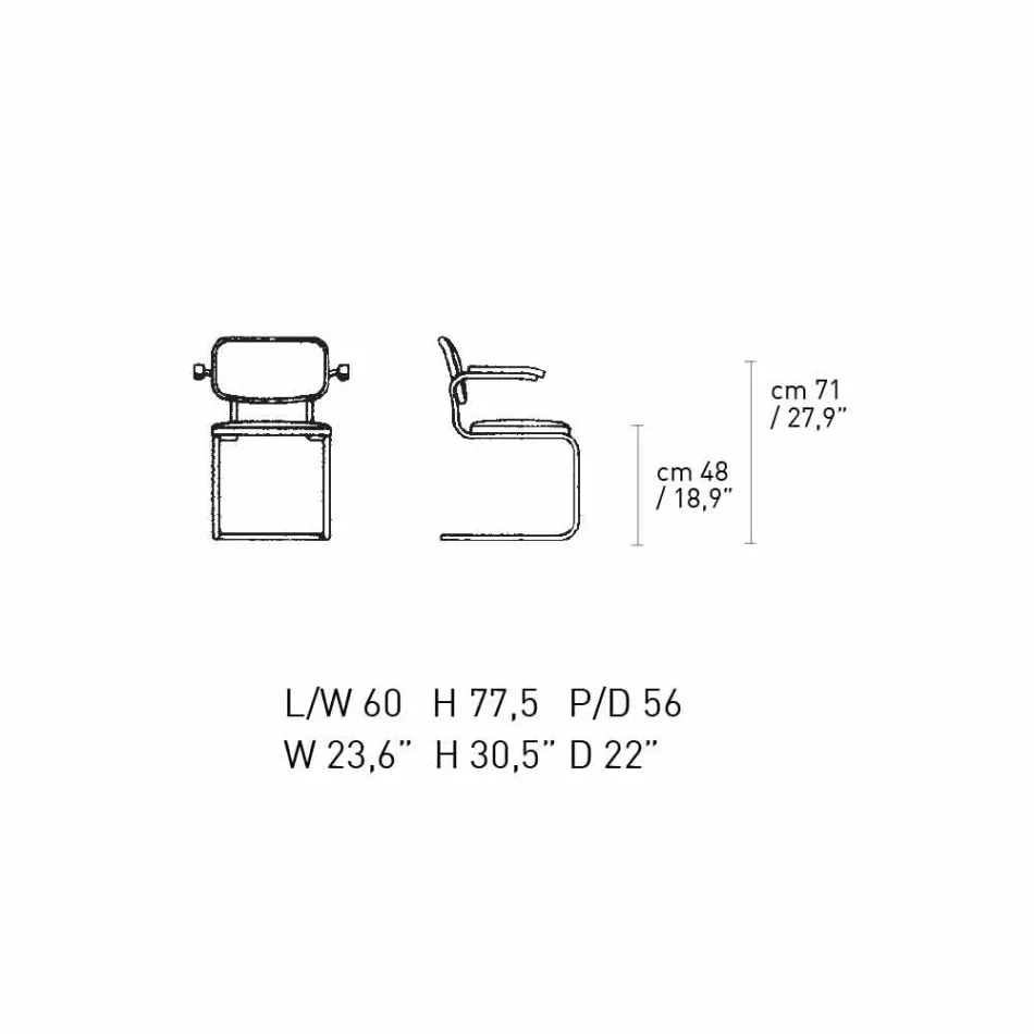 Kontorstol i læder med struktur i forkromet stål Fremstillet i Italien - Octant Viadurini