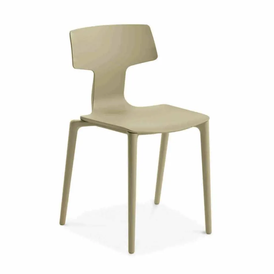Udendørs stabelbare polypropylenstole fremstillet i Italien, 4 stykker - Claribel Viadurini