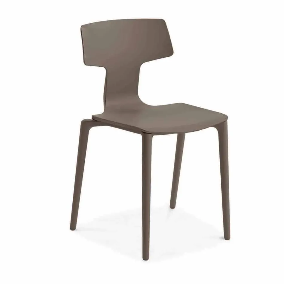 Udendørs stabelbare polypropylenstole fremstillet i Italien, 4 stykker - Claribel Viadurini