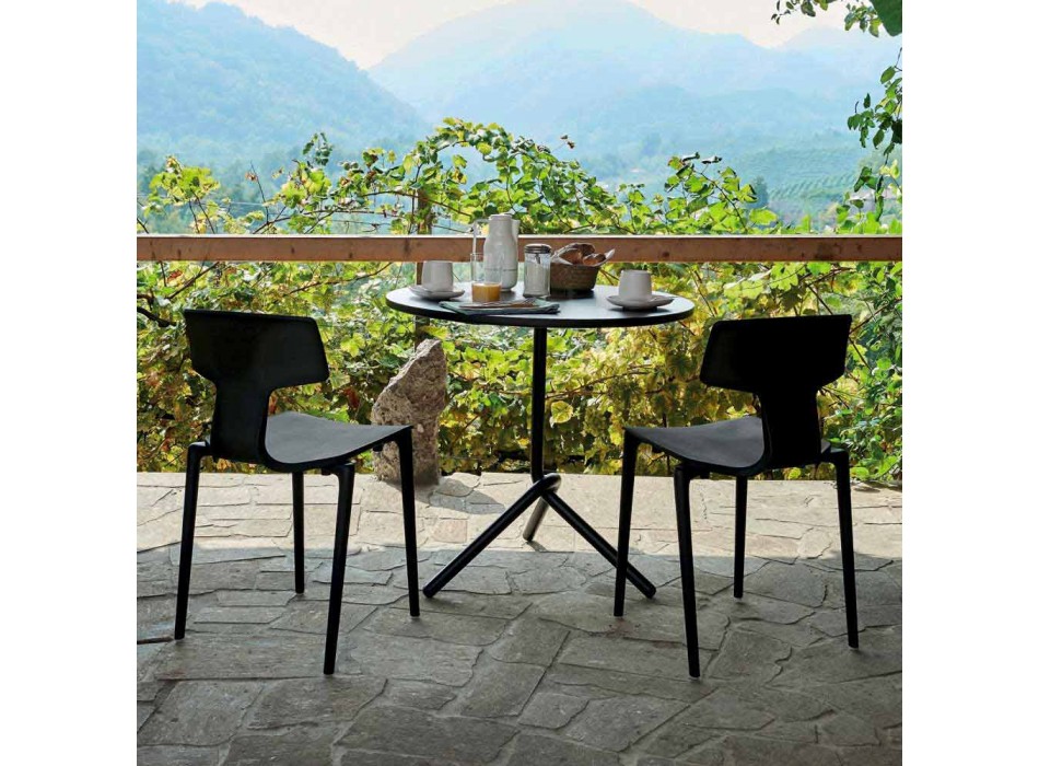 Udendørs stabelbare polypropylenstole fremstillet i Italien, 4 stykker - Claribel Viadurini