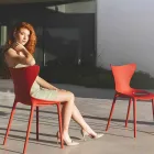 Stabelbare design havestole i polypropylen 4 stykker - kærlighed af Vondom Viadurini