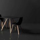 Stue eller køkkenstole i polypropylen og træ - Faz Wood af Vondom Viadurini