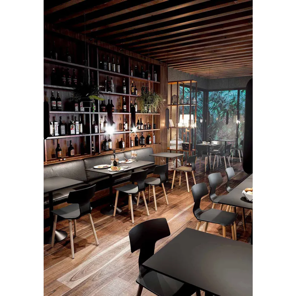 Fremstillet i Italien Træ- og polypropylen-spisestole, 2 stk. - kløver Viadurini