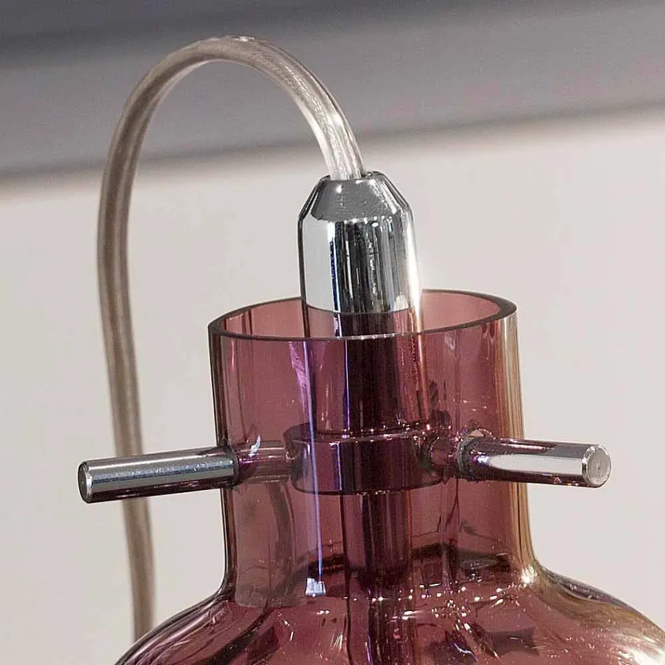 Selene Bossa Nova bordlampe Ø11 H16cm, blæst glas ametyst Viadurini