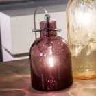 Selene Bossa Nova bordlampe Ø11 H16cm, blæst glas ametyst Viadurini