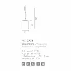 Selene Domino pendel blæst o21 H 27/140 cm glas Viadurini