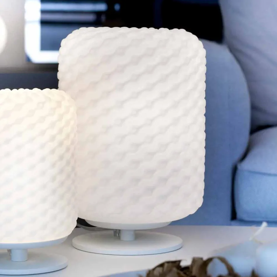 Selene Domino bordlampe o21 H30cm, blæst glas lavet i Italien Viadurini