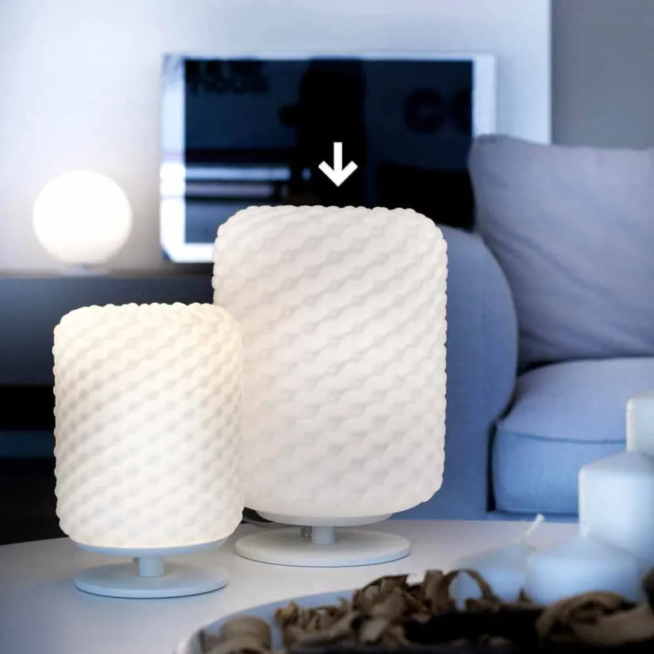 Selene Domino bordlampe o21 H30cm, blæst glas lavet i Italien Viadurini